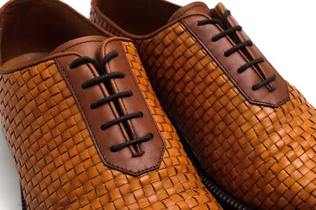 ○ロエベ LOEWE 牛革 カーフ ビジネスシューズ メッシュ・イントレ