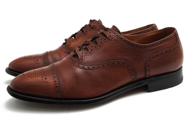 ○スコッチグレイン SCOTCH GRAIN 牛革 カーフ ビジネスシューズ 3788 GILLIE INFINITY ギリーシューズ レザーソール キャップトゥ 中古