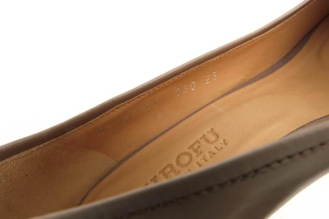 ○ヒロフ HIROFU 牛革 カーフ パンプス B 11351 チャンキーヒール