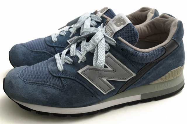 ○ニューバランス NEW BALANCE フェードブルー ピッグスキンスエード ナイロンメッシュ ローカットスニーカー M996JFB C-CAP&ENCAP 中古