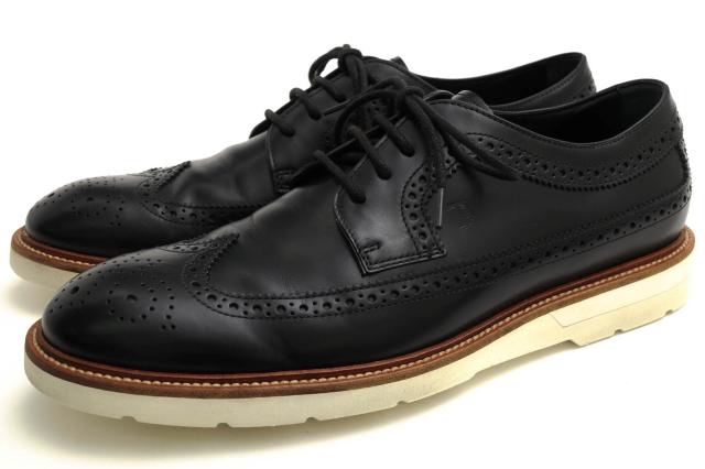 MR.OLIVE 26.5cm ポストマン 撥水レザーシューズ ○トッズ TOD'S 牛革 カーフ ビジネスシューズ ラバーソール