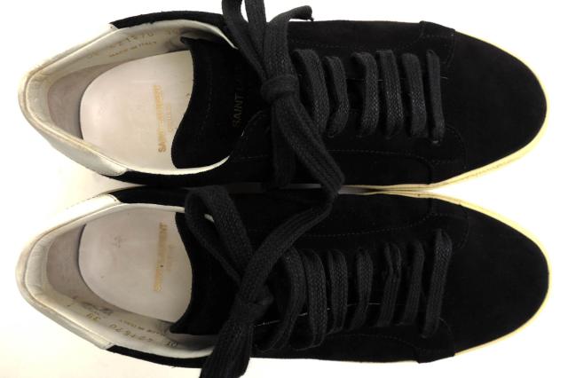 ○サンローラン YVES SAINT LAURENT パリ PARIS エディ・スリマン Hedi Slimane 牛革 ローカットスニーカー VU421570 SL/06 Court 中古_4