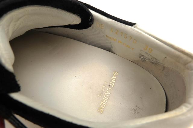 ○サンローラン YVES SAINT LAURENT パリ PARIS エディ・スリマン Hedi Slimane 牛革 ローカットスニーカー VU421570 SL/06 Court 中古_8