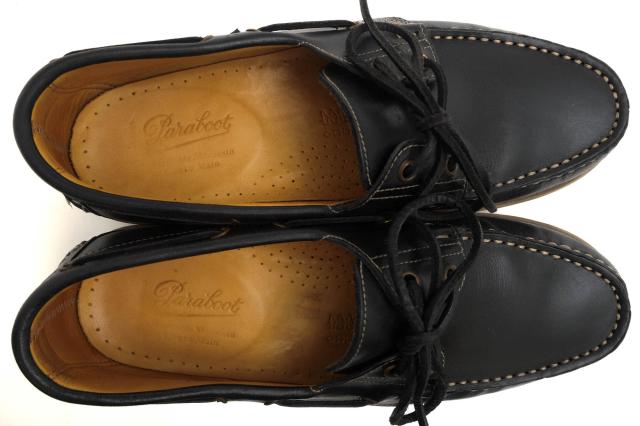 ○パラブーツ Paraboot TOMORROWLAND トゥモローランド別注モデル 牛革 デッキシューズ BARTH バース モカシン スリッポン 定番 メ 中古