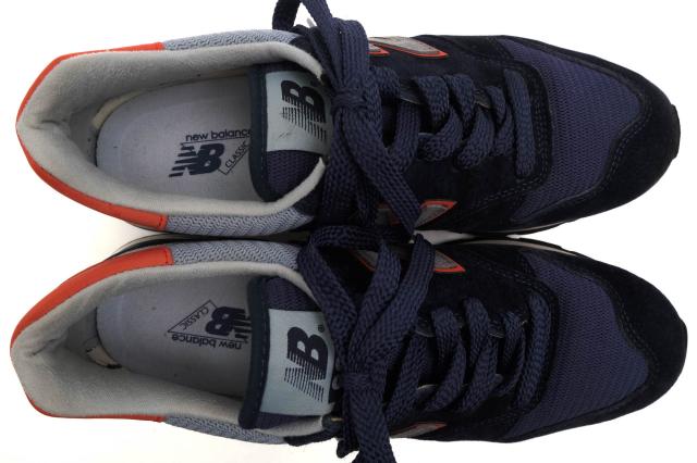 ○ニューバランス NEW BALANCE 30周年記念モデル ピッグスキンスエード ローカットスニーカー M995CJA NAVY DARK CYCLONE SHOCKWAV 中古_4