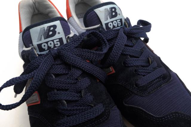 ○ニューバランス NEW BALANCE 30周年記念モデル ピッグスキンスエード ローカットスニーカー M995CJA NAVY DARK CYCLONE SHOCKWAV 中古_5