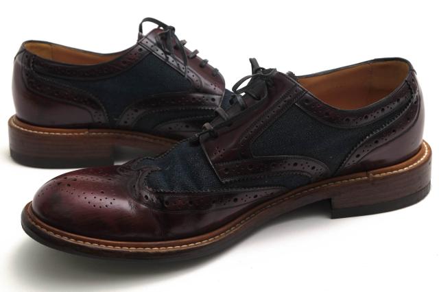 ○ヴィトン Louis Vuitton 牛革 ビジネスシューズ MT0186 ウイングチップ デニム レザーソール メンズ 【中古】 中古_2