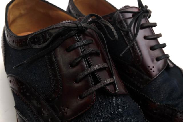 ○ヴィトン Louis Vuitton 牛革 ビジネスシューズ MT0186 ウイングチップ デニム レザーソール メンズ 【中古】 中古_5
