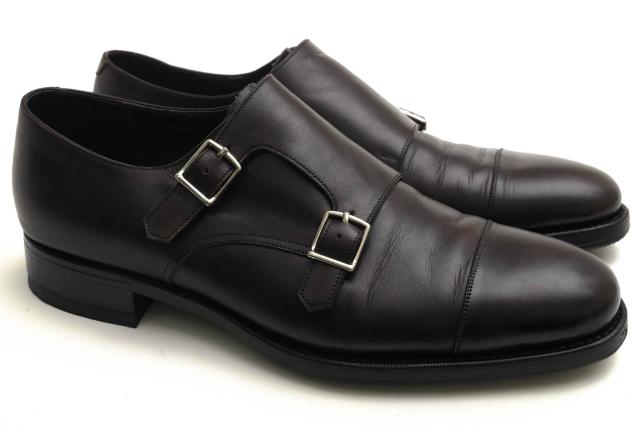 ○ユナイテッドアローズ UNITED ARROWS 牛皮 商行為シューズ UA013 UDBS LEATHER W/MONK ダブルモンクストラップ ストレートチッ 中古