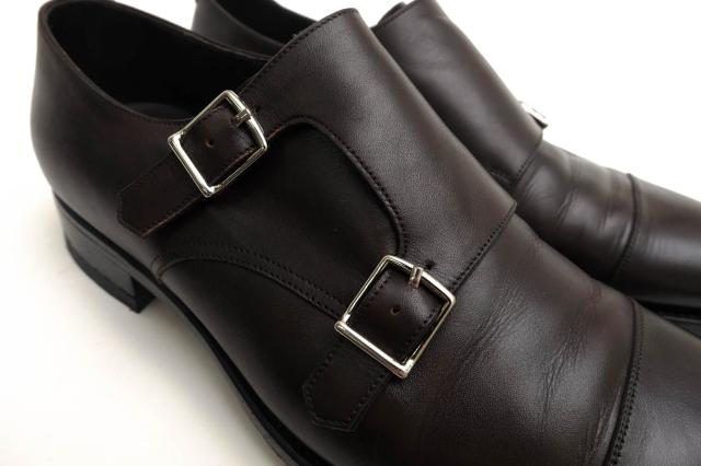 ○ユナイテッドアローズ UNITED ARROWS 牛皮 商行為シューズ UA013 UDBS LEATHER W/MONK ダブルモンクストラップ ストレートチッ 中古