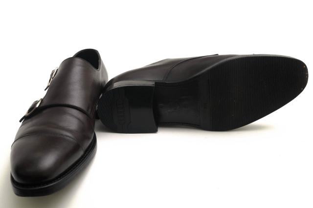○ユナイテッドアローズ UNITED ARROWS 牛皮 商行為シューズ UA013 UDBS LEATHER W/MONK ダブルモンクストラップ ストレートチッ 中古