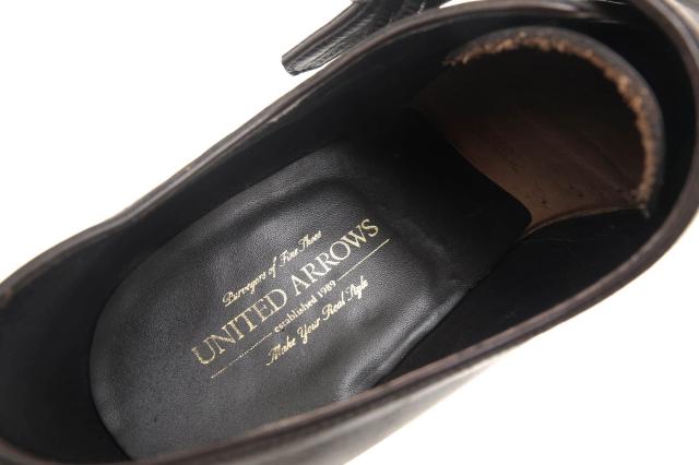 ○ユナイテッドアローズ UNITED ARROWS 牛皮 商行為シューズ UA013 UDBS LEATHER W/MONK ダブルモンクストラップ ストレートチッ 中古