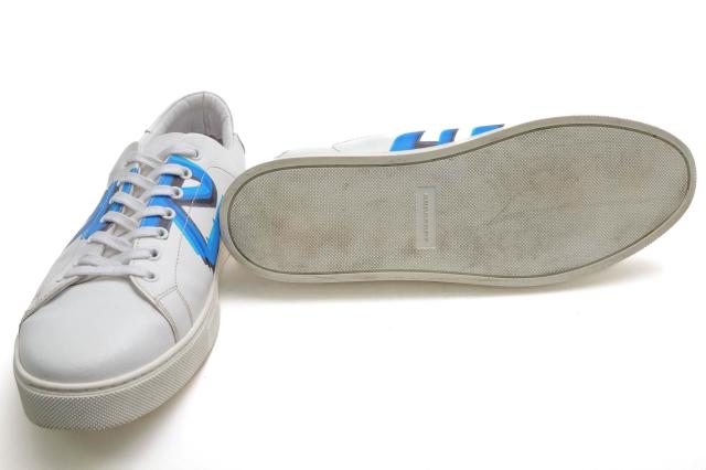 ○バーバリー BURBERRY 牛革 カーフ ローカットスニーカー ITLE0SH074CAS Graffiti Print Leather Sneakers In Bright Sky Blue グ 中古_6