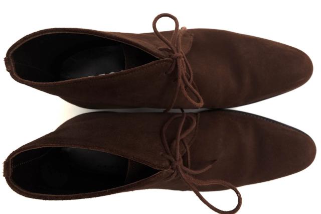 ○リーガル REGAL イタリア産 牛革 カーフスエード チャッカブーツ 820R ロングノーズ プレーントゥ メンズ 【中古】 中古 ○リーガル REGAL イタリア産 牛革 カーフスエード チャッカブーツ