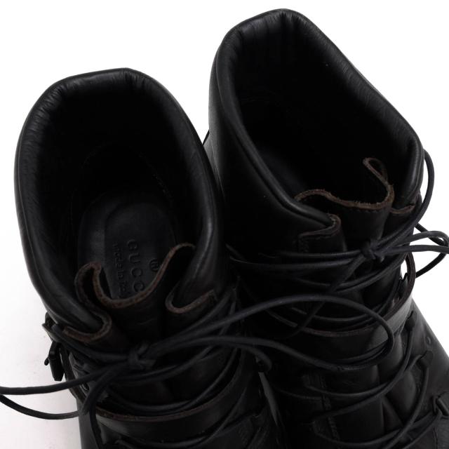○グッチ GUCCI 牛革 カーフ ワークブーツ 101744 STIVALETTO SUO GOMMA SOFT NOVOCALF ラグソール ミリタリー メンズ 【中古】 中古_5
