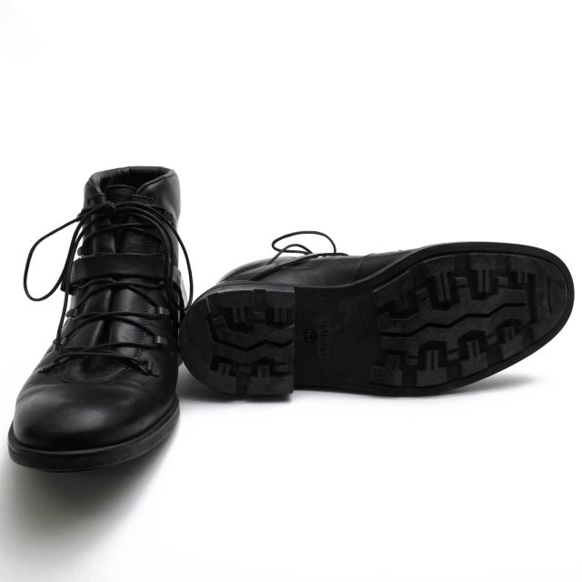 ○グッチ GUCCI 牛革 カーフ ワークブーツ 101744 STIVALETTO SUO GOMMA SOFT NOVOCALF ラグソール ミリタリー メンズ 【中古】 中古_6