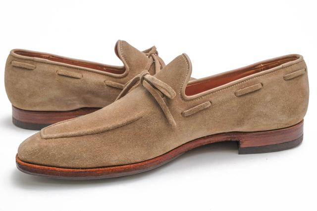 ○クロケット＆ジョーンズ CROCKETT＆JONES 牛革 タッセルローファー WENDOVER スリッポン レザーソール グッドイヤーウェルト製法 中古_2