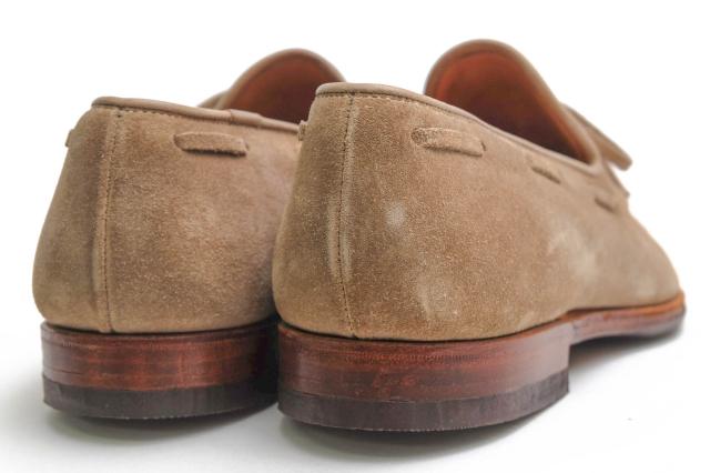○クロケット＆ジョーンズ CROCKETT＆JONES 牛革 タッセルローファー WENDOVER スリッポン レザーソール グッドイヤーウェルト製法 中古_3