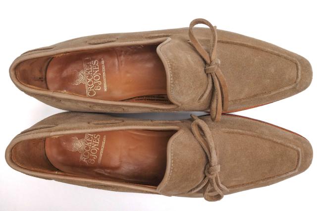 ○クロケット＆ジョーンズ CROCKETT＆JONES 牛革 タッセルローファー WENDOVER スリッポン レザーソール グッドイヤーウェルト製法 中古_4