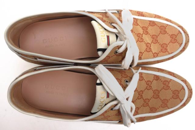 ○グッチ GUCCI デッキシューズ 547641 MOCCASIN FABRIC T.ORIGINAL GG 