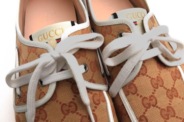 ○グッチ GUCCI デッキシューズ 547641 MOCCASIN FABRIC T.ORIGINAL GG 