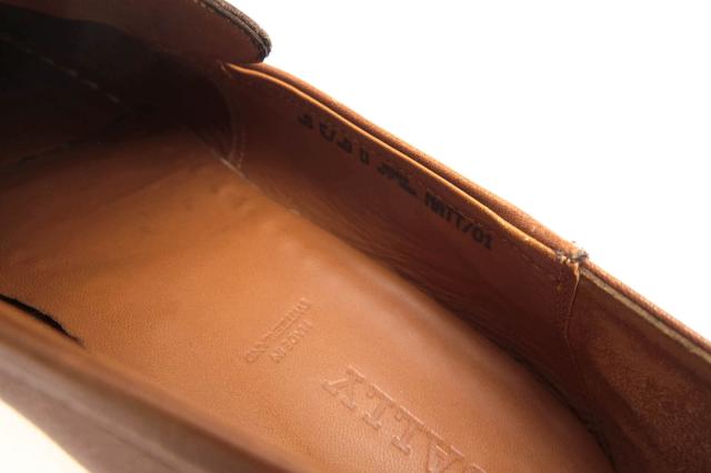 ○バリー BALLY 牛革 カーフ ドライビングシューズ MATT/01 2WAY サンダル スリッポン シボ革 シュリンクレザー メンズ 【中古】 中古
