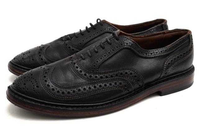 ○アレン エドモンズ Allen Edmonds 牛革 カーフ ビジネスシューズ McTavish メダリオン ウイングチップ レザーソール グッドイヤ  中古