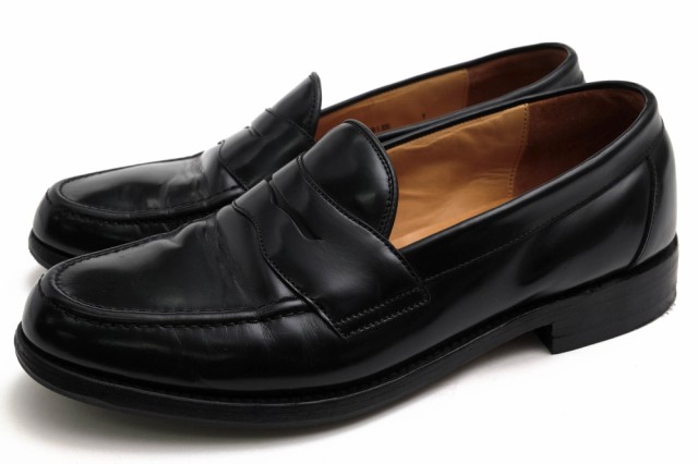 ○ローク Loake ポリッシュドレザー 牛革 コインローファー ETON スリッポン グッドイヤーウェルト製法 メンズ 【中古】 中古