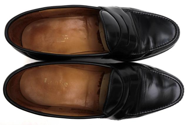 ○ローク Loake ポリッシュドレザー 牛革 コインローファー ETON