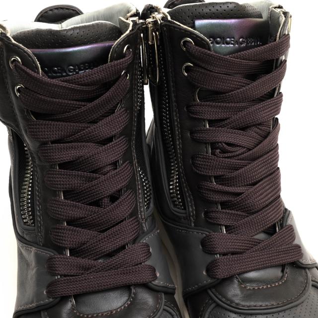 ○ドルガバ DOLCE＆GABBANA 牛革 カーフ ハイカットスニーカー CS1252 サイドジップ メンズ 【中古】 中古_4