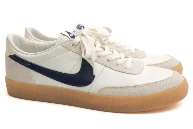 ○ナイキ NIKE J.CREW別注 海外限定 天然皮革 ローカットスニーカー 432997-107 Killshot 2 Leather Sail/Midnight Navy/Gum Yello 中古