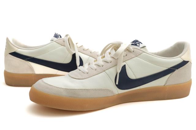 ○ナイキ NIKE J.CREW別注 海外限定 天然皮革 ローカットスニーカー 432997-107 Killshot 2 Leather Sail/Midnight Navy/Gum Yello 中古