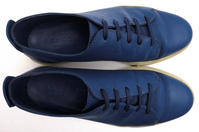 ○グッチ GUCCI 牛革 カーフ ローカットスニーカー 342038 Mirosoft クレストロゴ メンズ 【中古】 中古_3