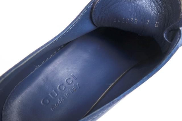 ○グッチ GUCCI 牛革 カーフ ローカットスニーカー 342038 Mirosoft クレストロゴ メンズ 【中古】 中古_6