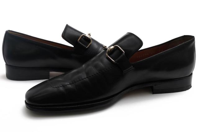 ○グッチ GUCCI 牛革 カーフ ビットローファー 204396 Bamboo Horsebit Detail Loafer ホースビット レザーソール 定番 マッケイ製 中古_2