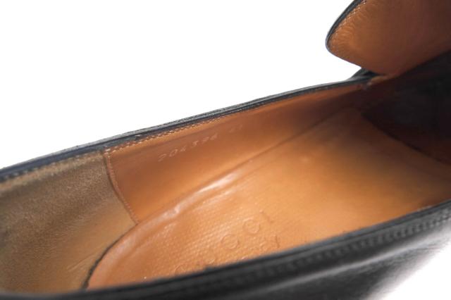 ○グッチ GUCCI 牛革 カーフ ビットローファー 204396 Bamboo Horsebit Detail Loafer ホースビット レザーソール 定番 マッケイ製 中古_7