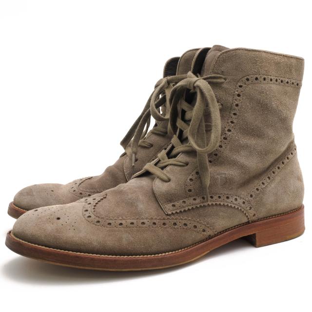 ○トッズ TOD'S 牛革 レースアップブーツ XXM0QM00MI0CCOC815 ウイングチップ メンズ 【中古】 中古