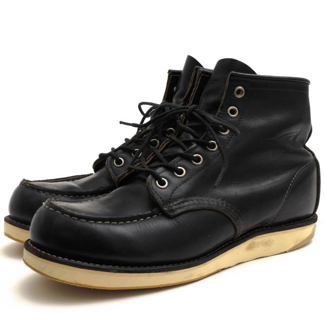 ○レッドウィング RED WING Black Harness Leather ブラックハーネス ワークブーツ 9075 MOC TOE CLASSIC BLACK IRISH SETTER アイ 中古