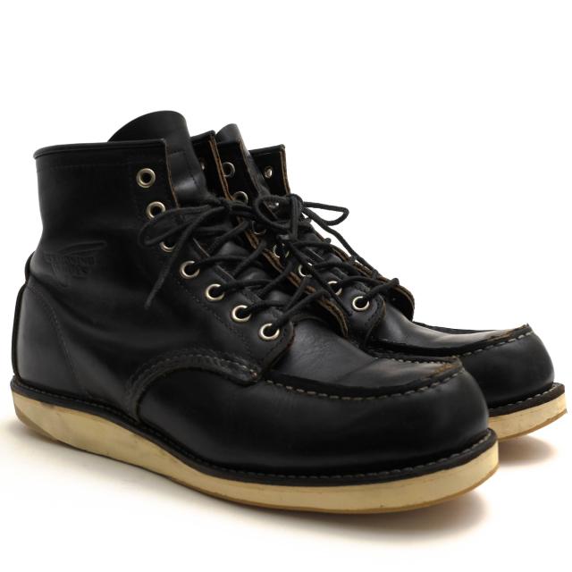 ○レッドウィング RED WING Black Harness Leather ブラックハーネス ワークブーツ 9075 MOC TOE CLASSIC BLACK IRISH SETTER アイ 中古 ○レッドウィング RED WING Black Harness Leather ブラックハーネス