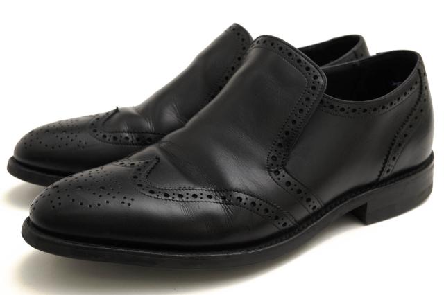 ○ロイドフットウェア Lloyd Footwear 牛革 カーフ ヴァンプローファー 4367EW10 サイドエラスティック ウイングチップ スリッポン 中古