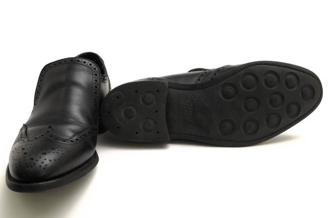 ○ロイドフットウェア Lloyd Footwear 牛革 カーフ ヴァンプローファー 4367EW10 サイドエラスティック ウイングチップ スリッポン 中古 ○ロイドフットウェア Lloyd Footwear 牛革 カーフ ヴァンプローファー