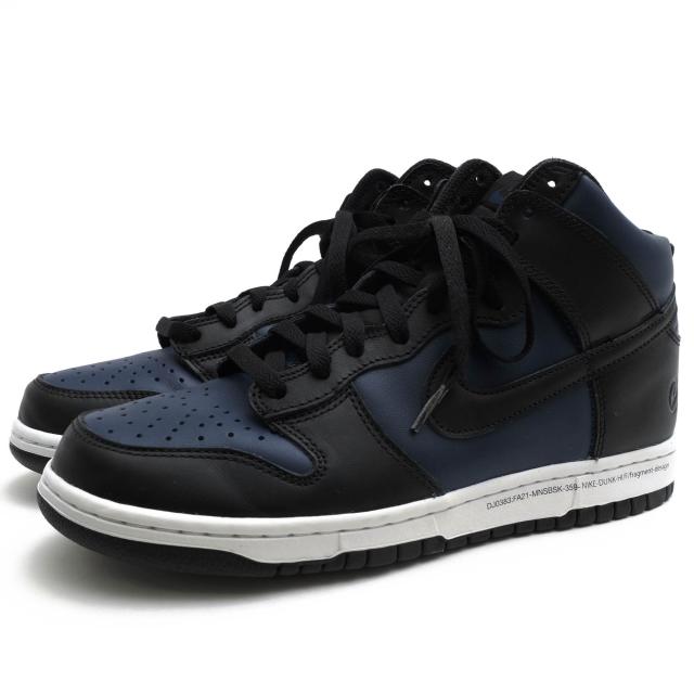 ○ナイキ NIKE FRAGMENT DESIGN フラグメント デザイン ハイカットスニーカー DJ0383-400 DUNK HIGH/F MIDNIGHT NAVY ダンク ハイ 中古