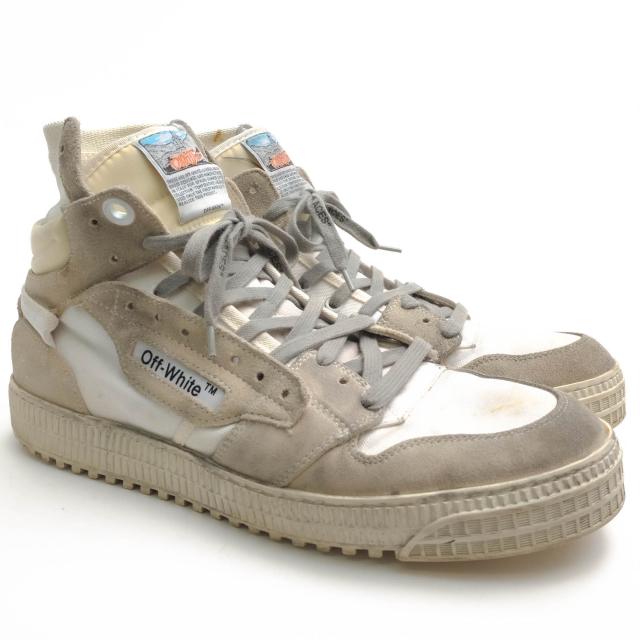 ○オフホワイト Off-White ハイカットスニーカー OMIA065E19800002 OFF COURT WHITE ヴィンテージ加工 メンズ 【中古】 中古_1
