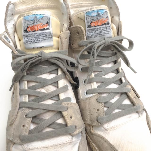 ○オフホワイト Off-White ハイカットスニーカー OMIA065E19800002 OFF COURT WHITE ヴィンテージ加工 メンズ 【中古】 中古_4