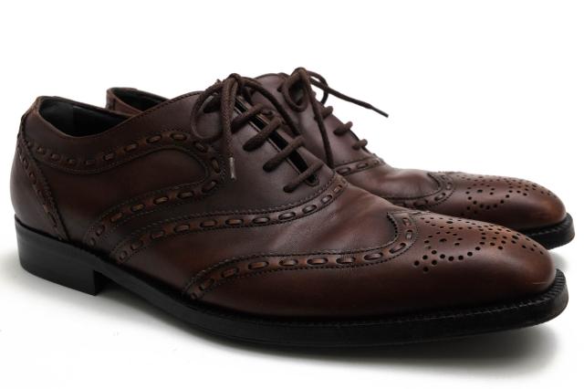 ○ドルガバ DOLCE＆GABBANA 牛革 カーフ ビジネスシューズ CA2061 A5989 フルブローグ ウイングチップ マッケイ製法 メンズ 【中古 中古 ○ドルガバ DOLCE＆GABBANA 牛革 カーフ ビジネスシューズ CA2061