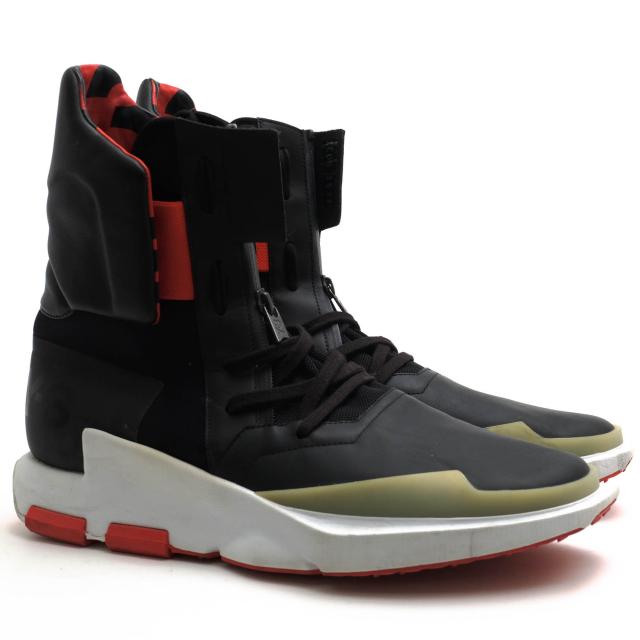 ○ワイスリー Y-3 Adidas アディダス Yohji Yamamoto ヨウジヤマモト ハイカットスニーカー NOCI0003 Black Flame Scarlet ソック 中古_1