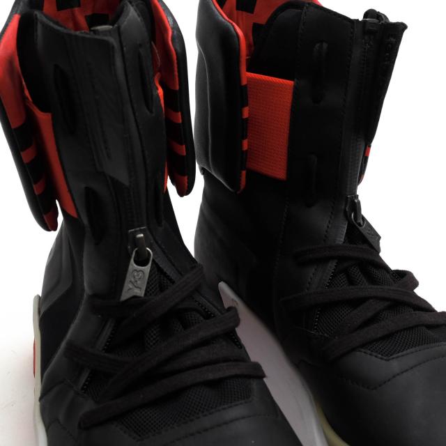 ○ワイスリー Y-3 Adidas アディダス Yohji Yamamoto ヨウジヤマモト ハイカットスニーカー NOCI0003 Black Flame Scarlet ソック 中古_4