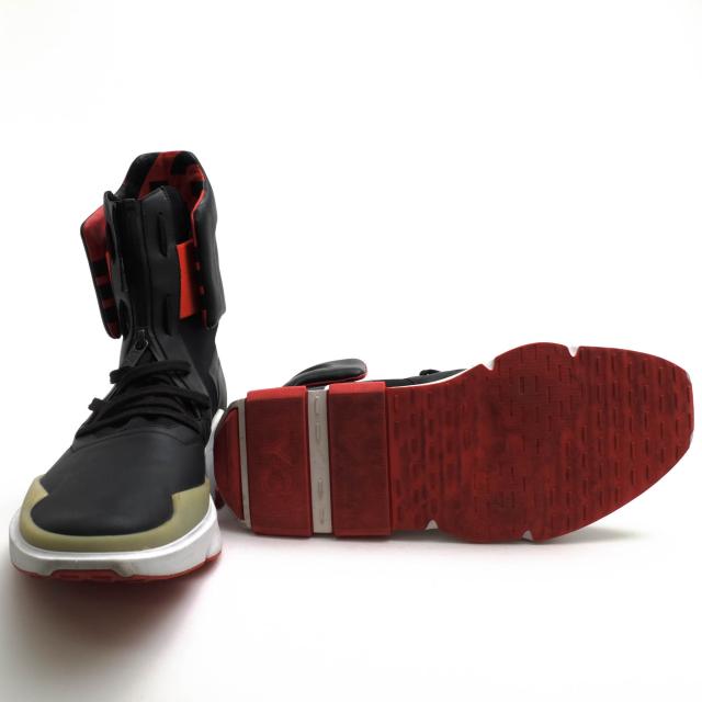 ○ワイスリー Y-3 Adidas アディダス Yohji Yamamoto ヨウジヤマモト ハイカットスニーカー NOCI0003 Black Flame Scarlet ソック 中古_6