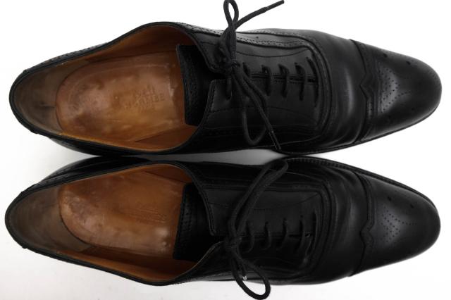 ○エルメス HERMES 牛革 カーフ ビジネスシューズ フルブローグ キャップトゥ マッケイ製法 メンズ 【中古】 中古_4
