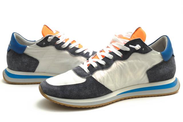○フィリップ モデル PHILIPPE MODEL 一部牛革 ローカットスニーカー TZLU WL03 TROPEZ MONDIAL LAVE NEON BLANC GRIS 定番 メンズ 中古_2